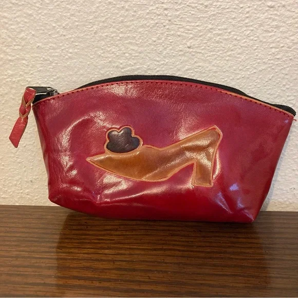 Unbranded All Leather Tapered (7”-5.5”) with Zipper Makeup Bag - Picture 2 of 11